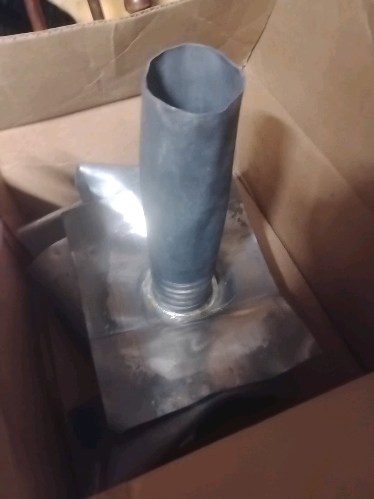 Stoneman 2" Pure Lead Roof Flashing with Skirt. Box 4 pieces