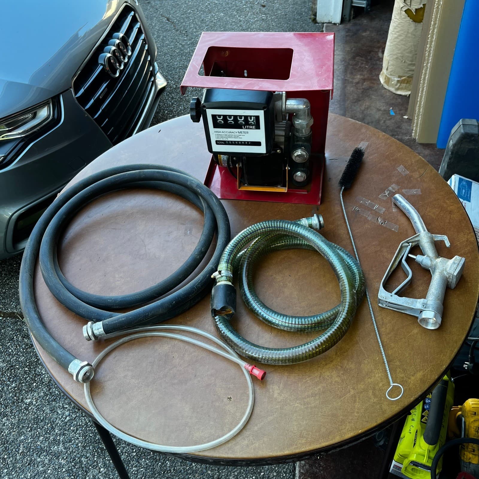 110V Electric Fuel Transfer Pump 550W 60L/min w/ Nozzle, Meter Fit Diesel Oil