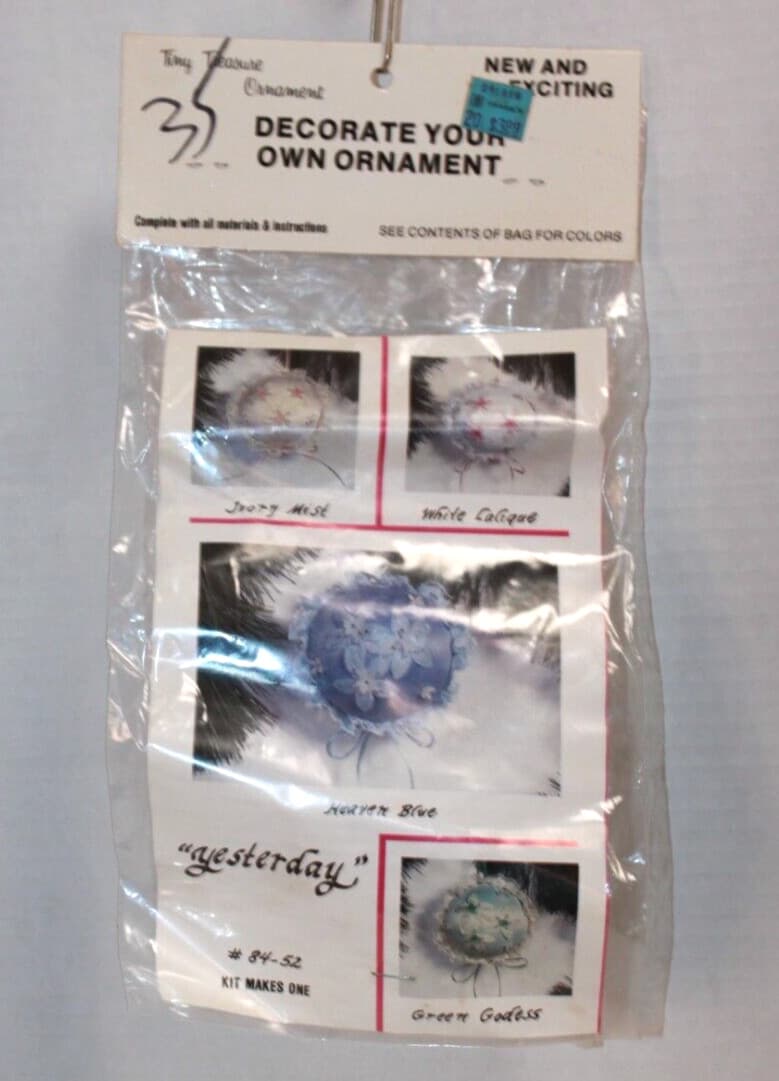Vtg Merri Mac Tiny Treasure Yesterday Green Goddess Christmas Ornament Kit NIP