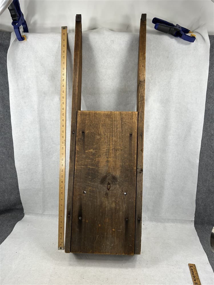 antique snow sled scoot hand made 42 in steel runners natural 19th c original