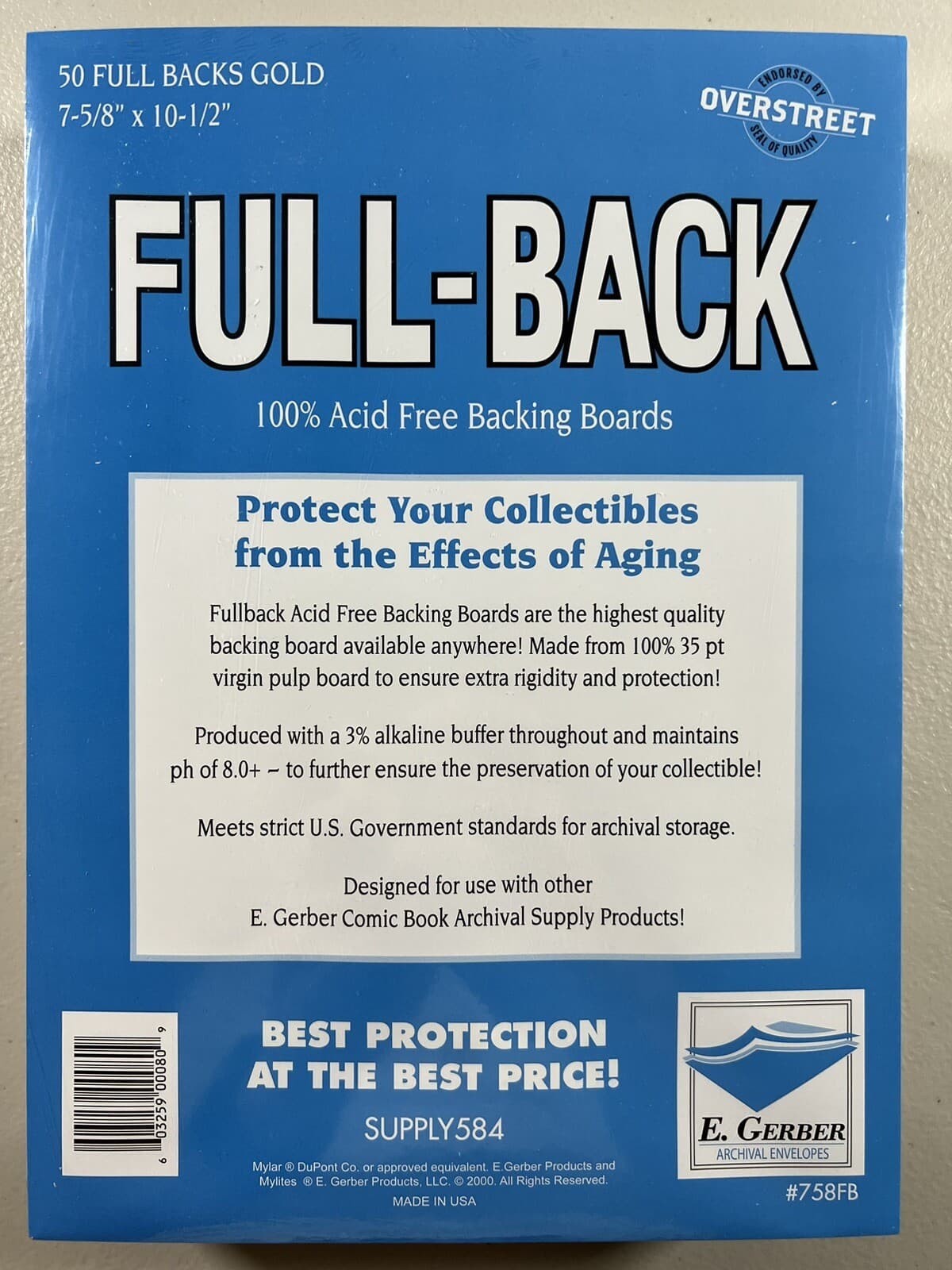 E. Gerber Full-Back Gold (50pcs) 758FB 35pt