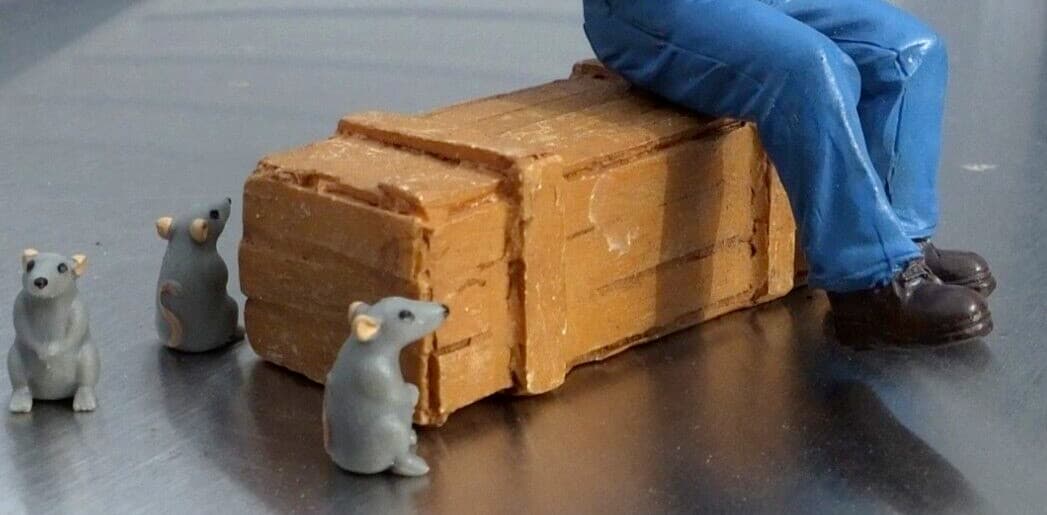 Big Fat Rats 3 Pc Set 3/8" Tall G Scale 1/22 Scale Trains Diorama Accessories