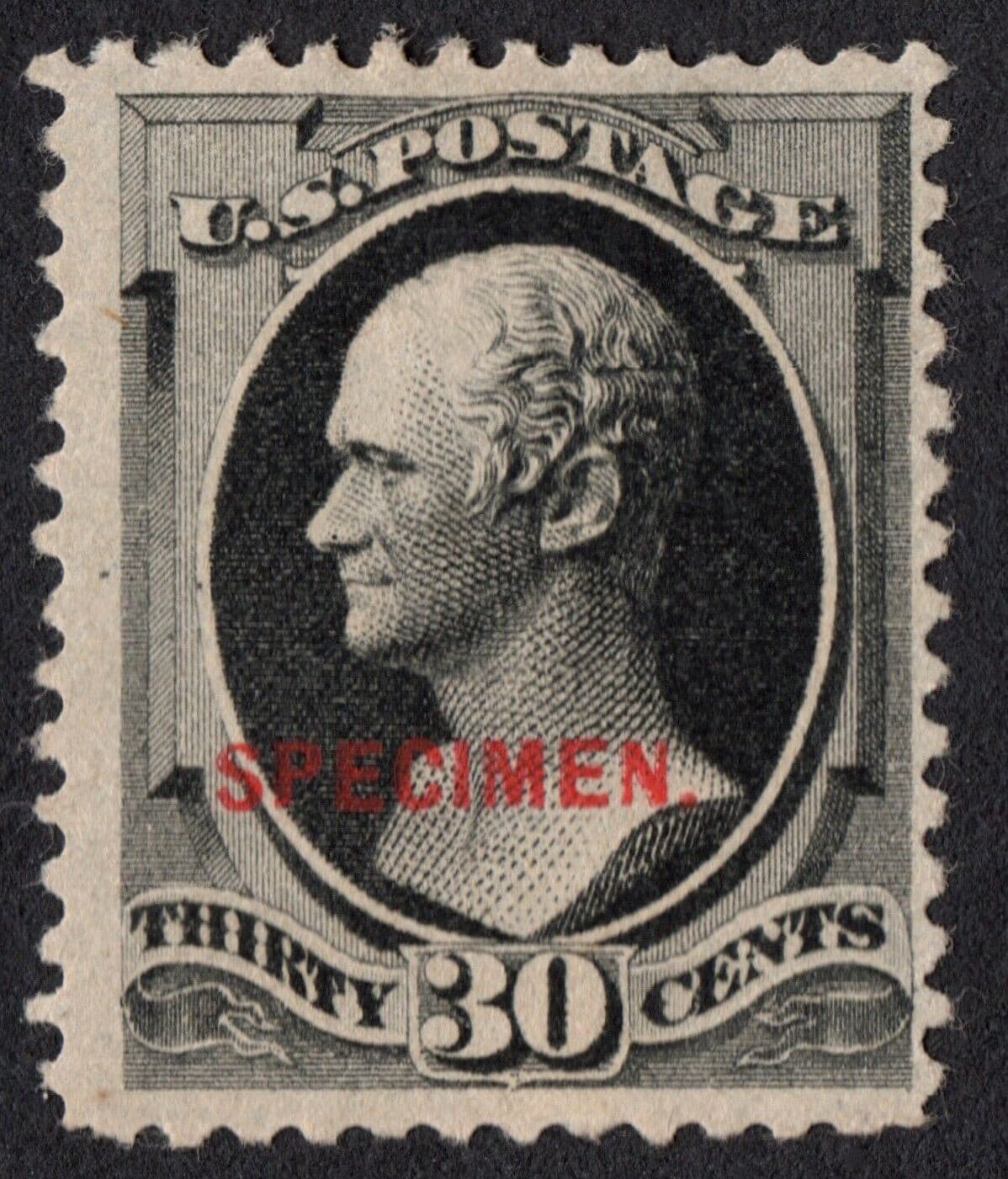 US # 190s TYPE D *MINT OG H { 30c HAMILTON } BEAUTY SPECIMEN OVERPRINT FROM 1889