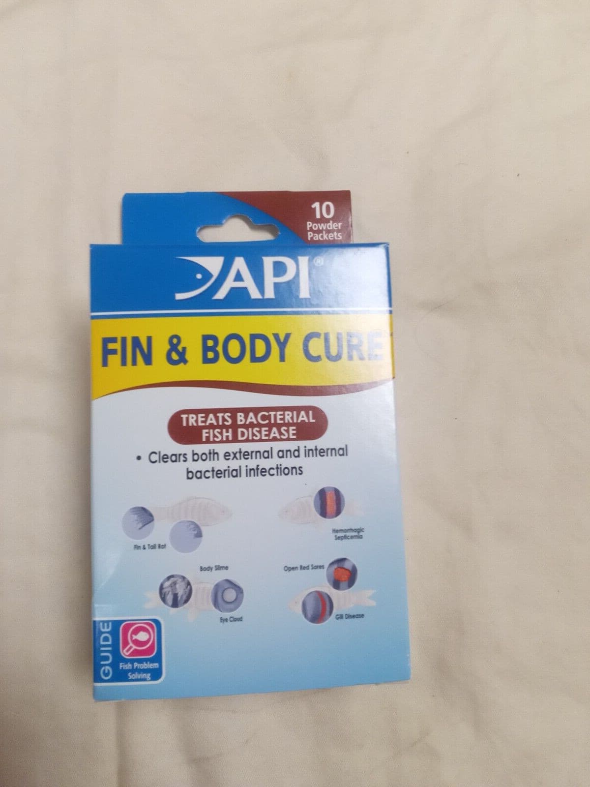 API Fin & Body Cure 9 Packets Treats Freshwater Fish Bacterial Disease BB: 6/27