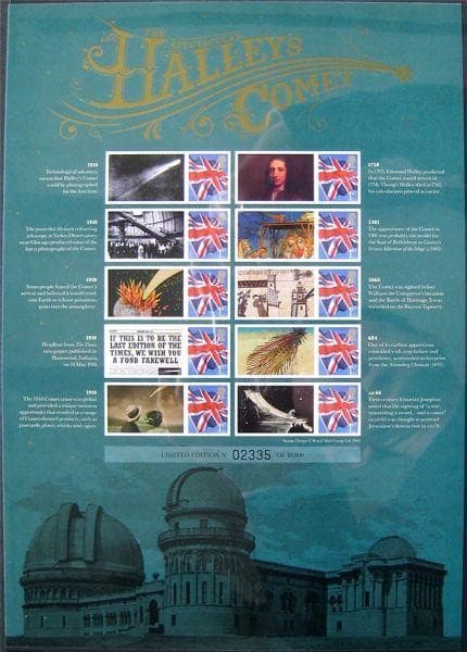 CS8 2010 Haleys Comet smiler sheet with 10 x 1st, fine MNH.