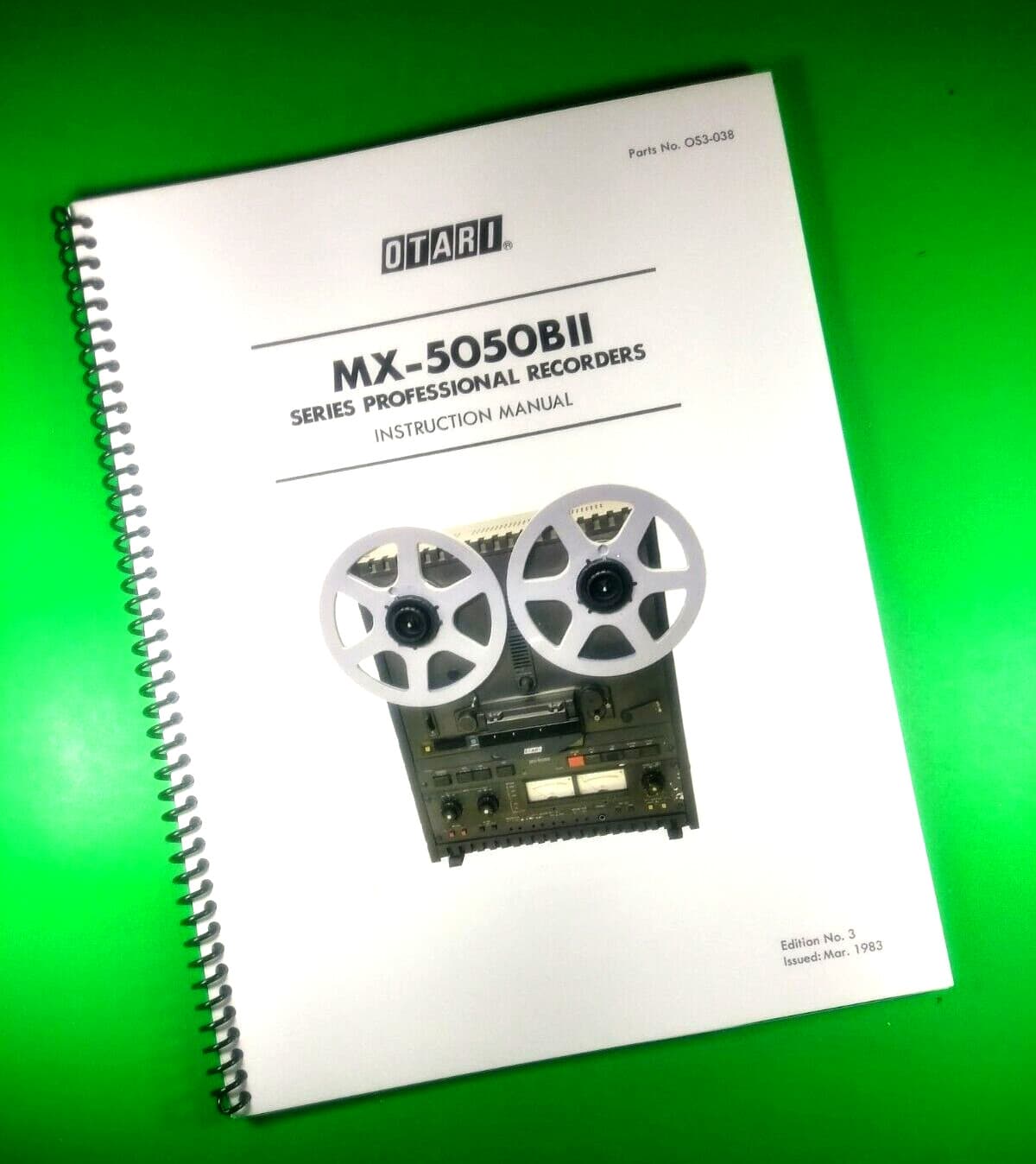 Owners Manual for OTARI MX 5050BII Pro Recorder 47 Pages W/Clear Covers!