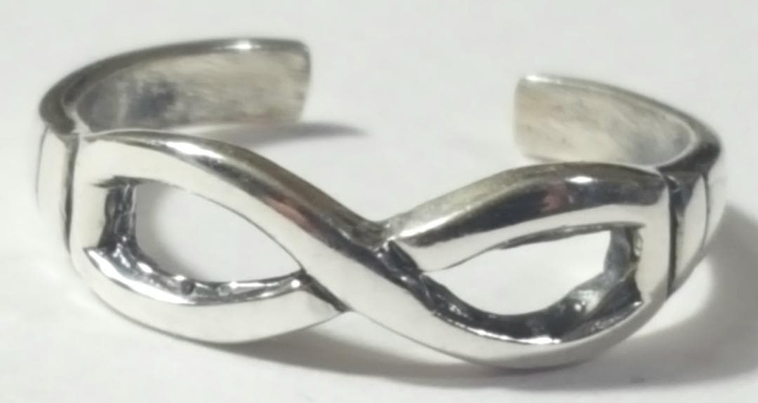 Infinity Toe Ring Adjustable 925 Sterling Silver
