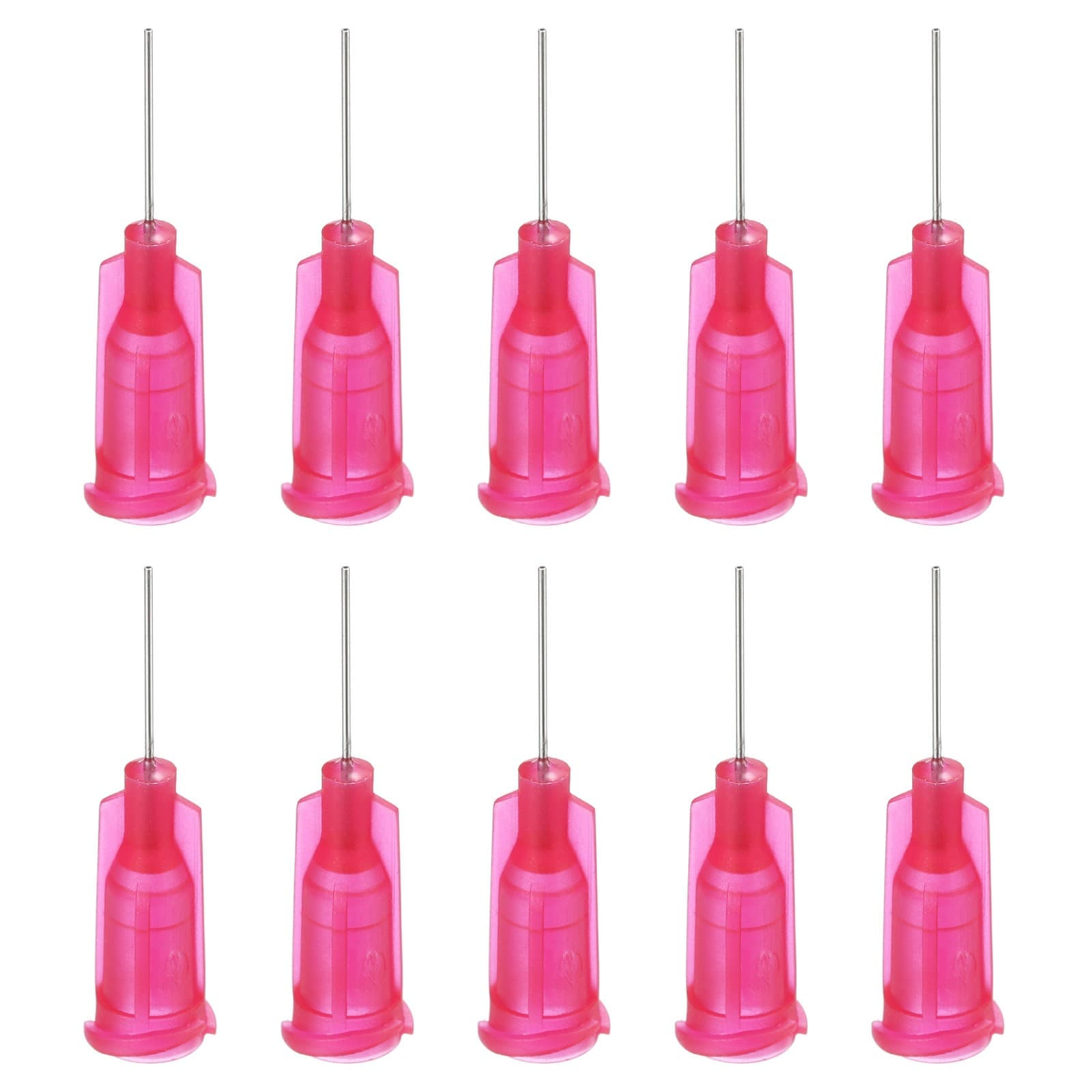 100Pcs 25Gax0.5" Dispensing Needle Tip Stainless Steel and Plastic Rose Red