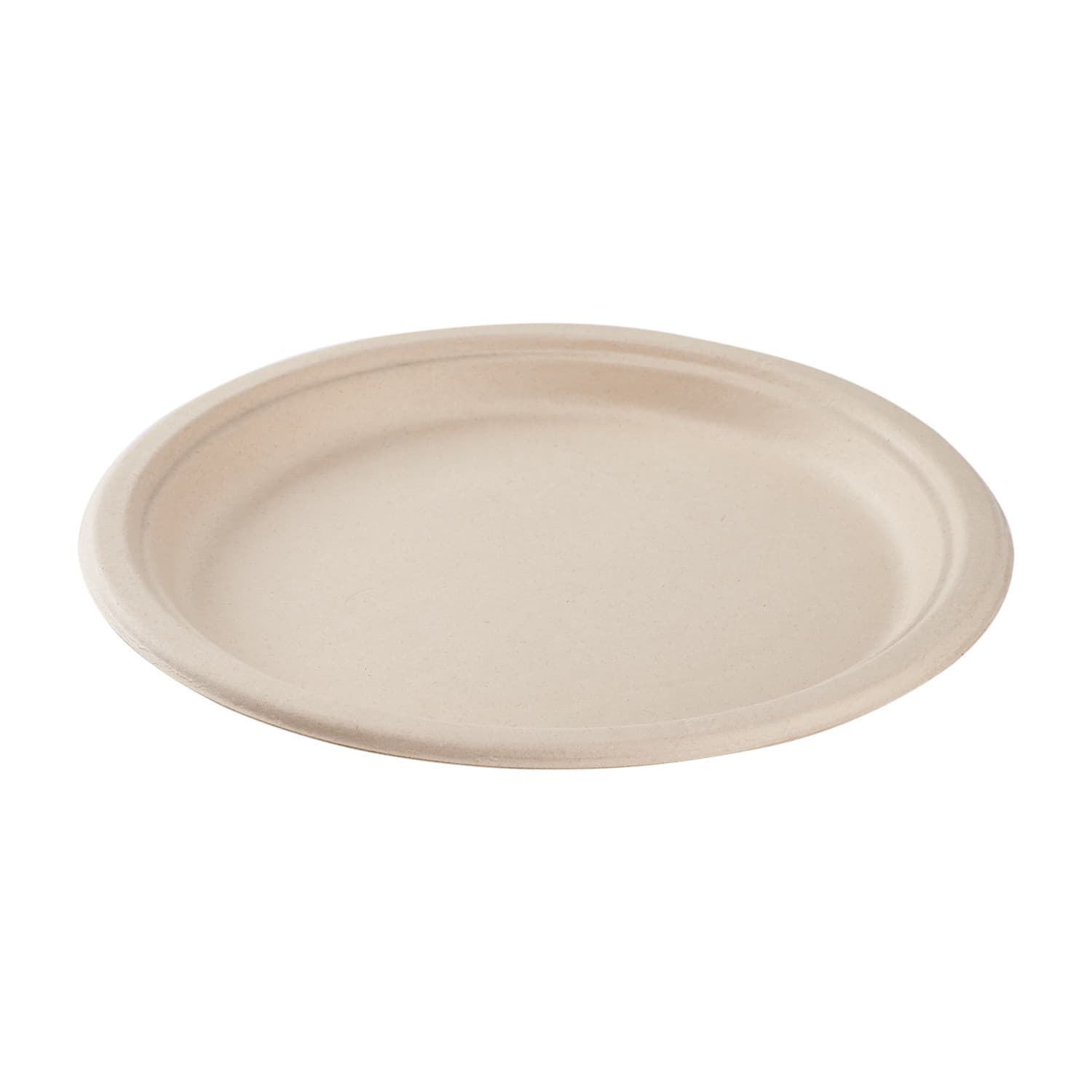 Karat Earth 10'' PFAS Free Bagasse Round Plates, Natural - 500 ct,KE-BPR10N-1CFF