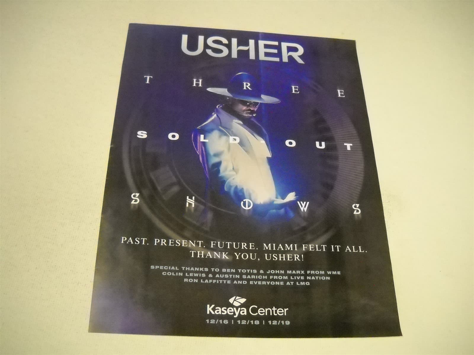 USHER Three Sold-Out Shows KASEYA CENTER in Miami original 2025 Promo Display Ad