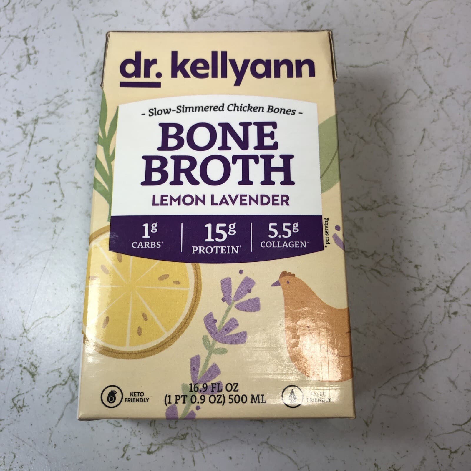 Dr. Kellyann Lemon Lavender Bone Broth - Dairy Free, Low Fat, Keto - 16.9 oz