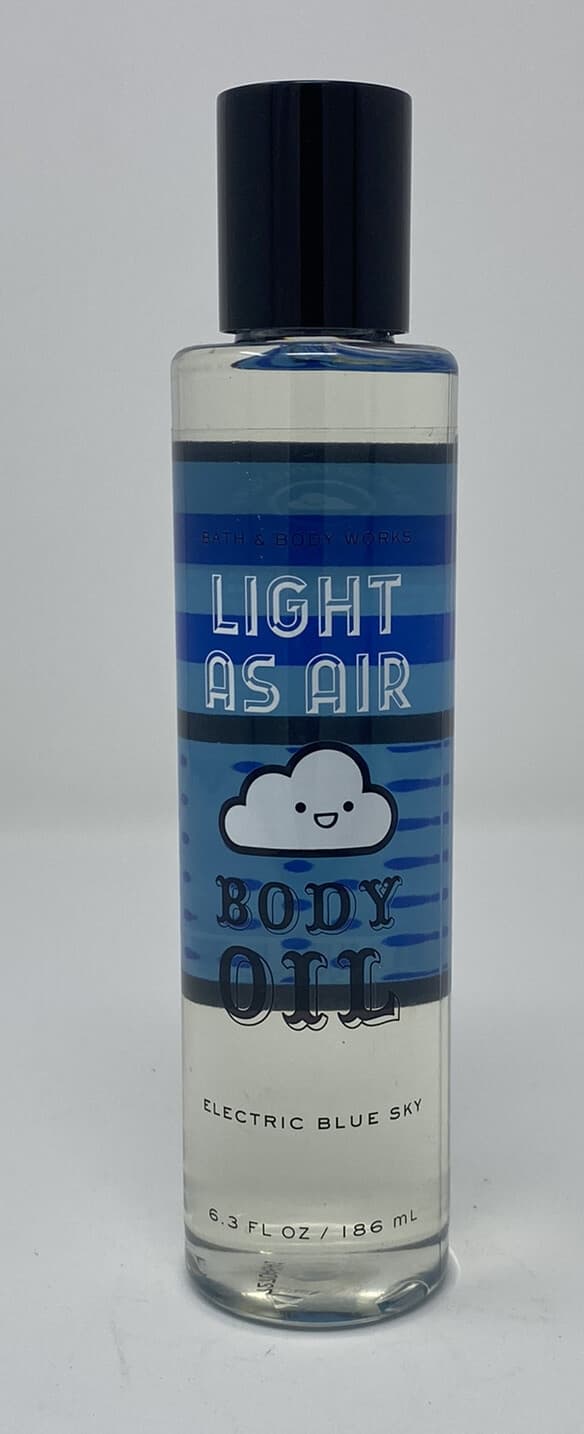 Bath & Body Works Light As Air Body Oil Electric Blue Sky 6.3oz New Rare
