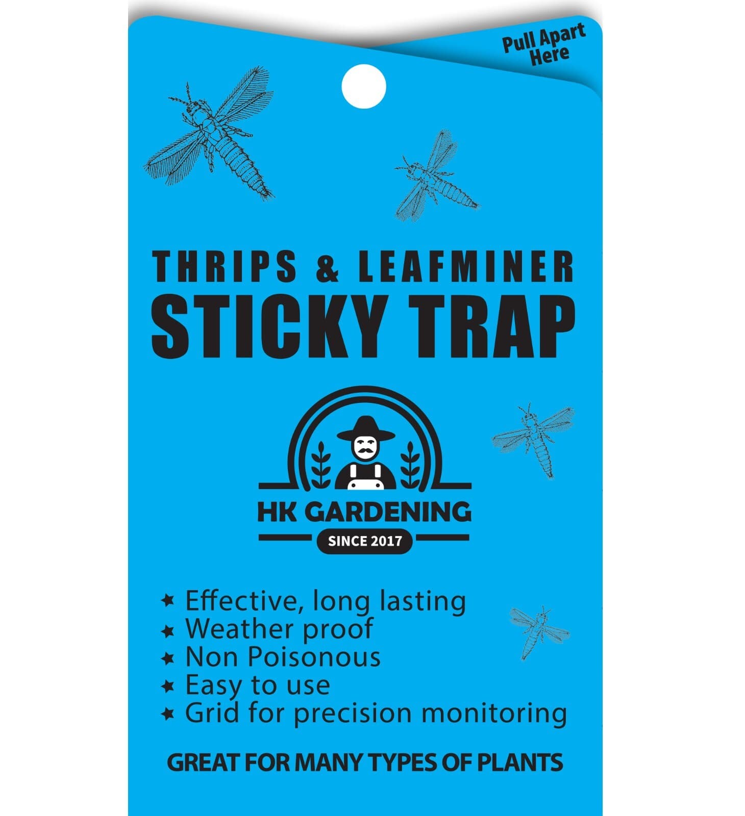 5PK-Blue Sticky Thrips & Leaf miner Trap Paper Insect Glue Catcher