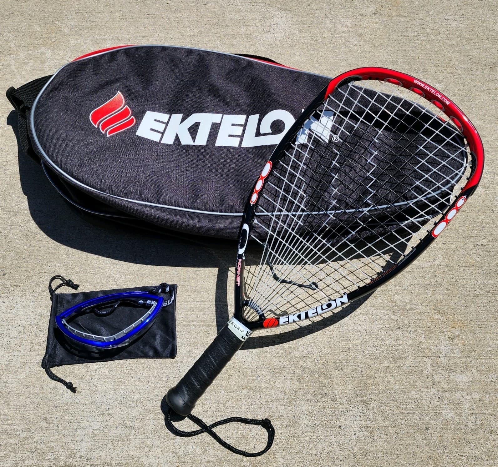 Ektelon O3 Hornet Hybrid Racquetball Racquet w/Carry Bag & Strobe Safety Glasses