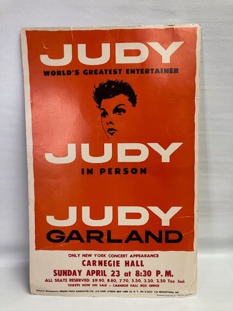 Judy Garland Carnegie Hall New York Concert (Authentic) Poster "Triton Gallery"