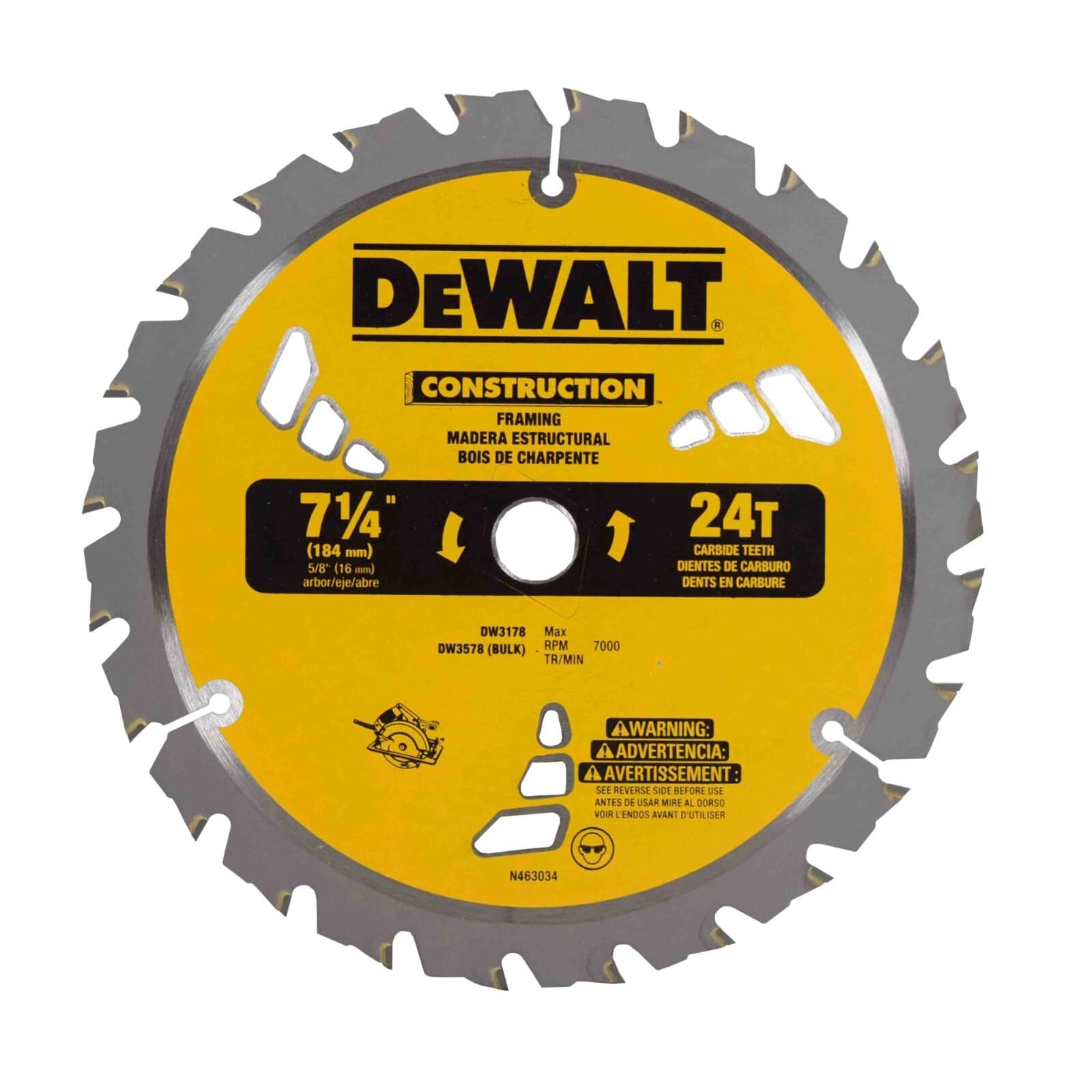 Lot of 50 - DW3578 7-1/4-Inch 24T Framing Carbide Thin Kerf Circular Saw Blade