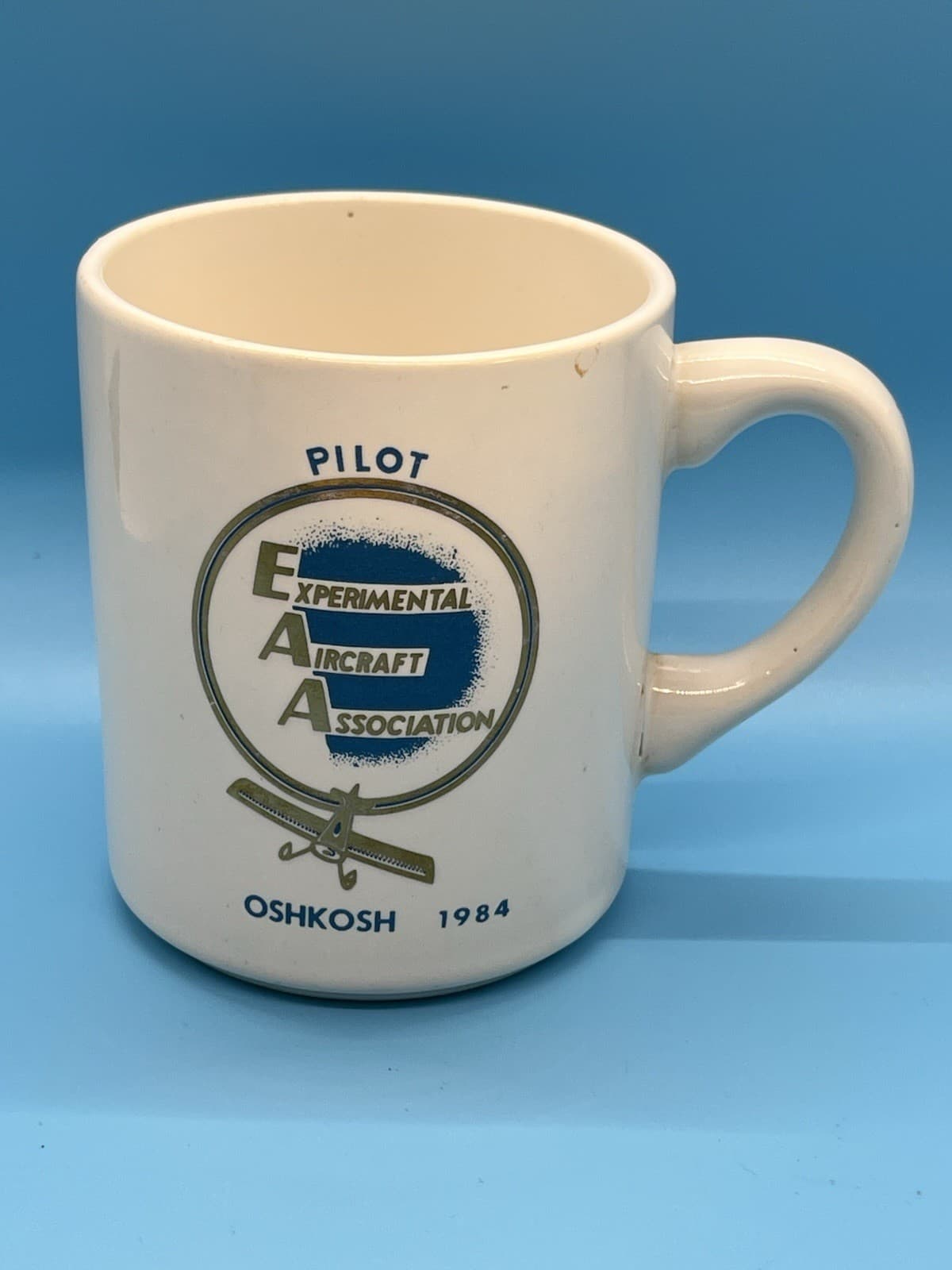 1984 EAA Pilot Experimental Aircraft Association Oshkosh Coffee Mug Cup