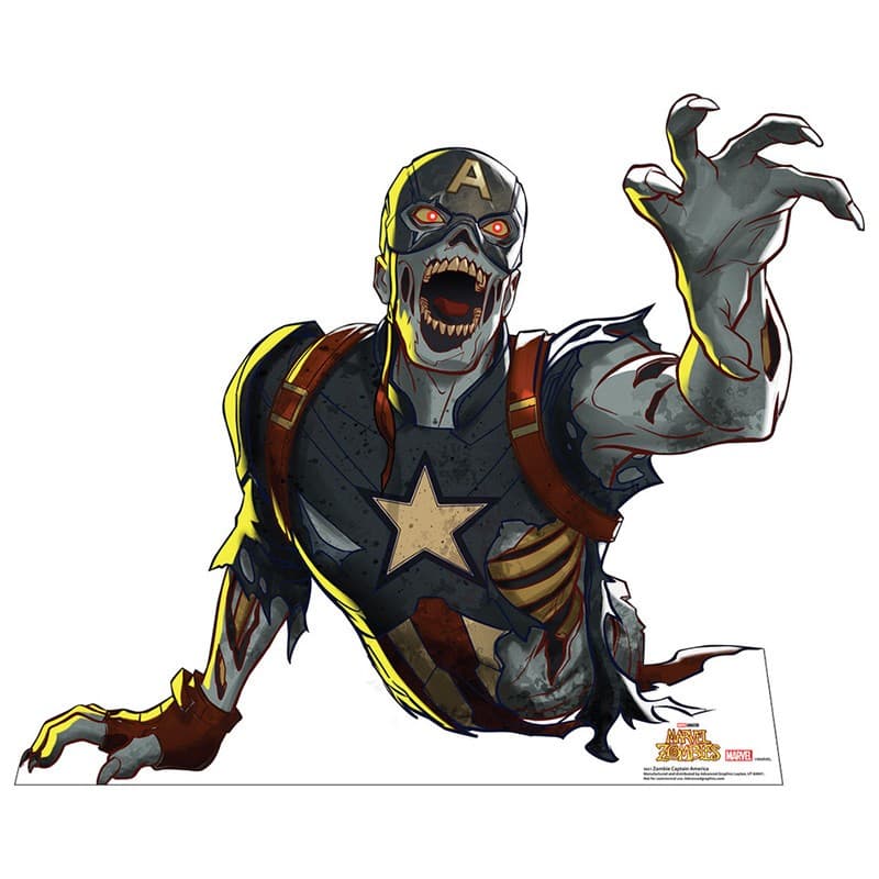 ZOMBIE CAPT AMERICA "Marvel Zombies" Lifesize CARDBOARD CUTOUT Standee Standup