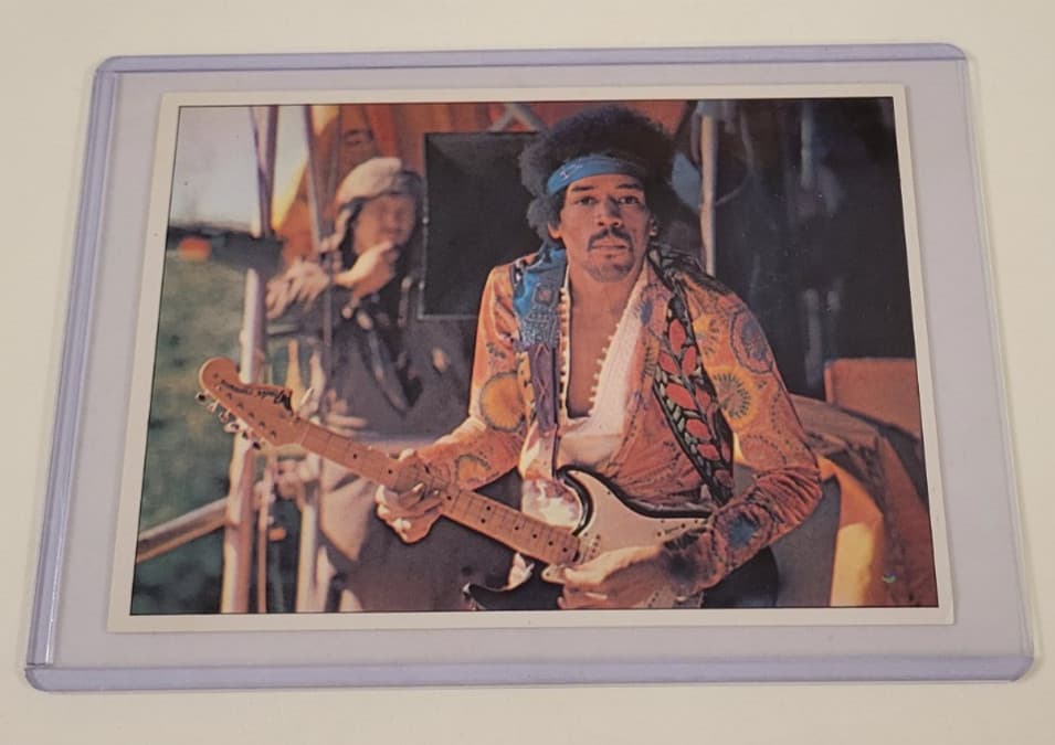 1975 JIMI HENDRIX Pop Stars MINI POSTER CARD Figurine Panini ITALY in Top Loader