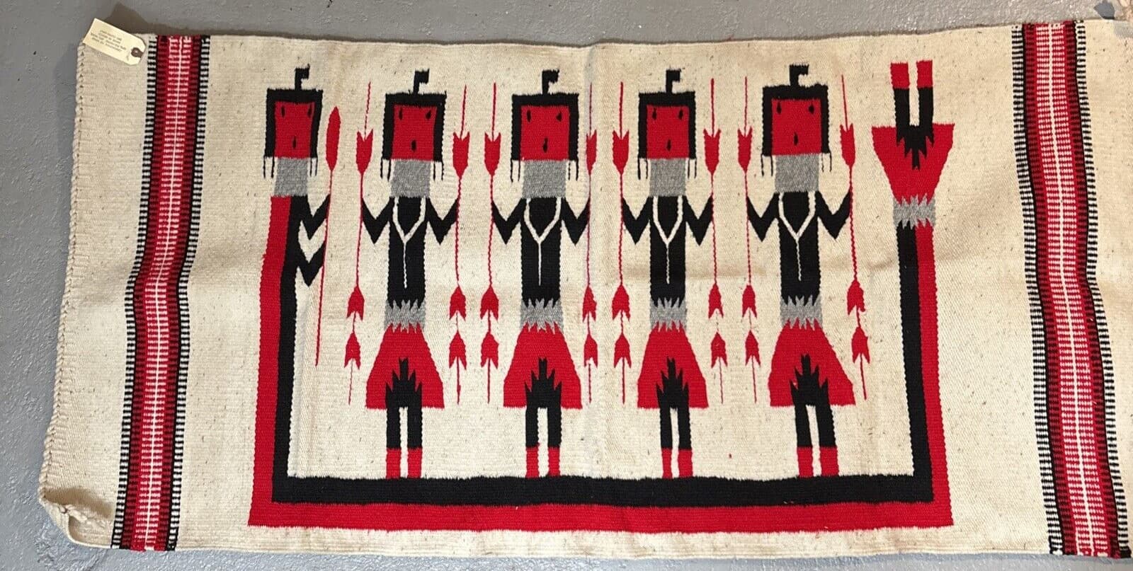 Vintage Reproduction of Navajo Ceremonial Yei Rug 30" x 60"