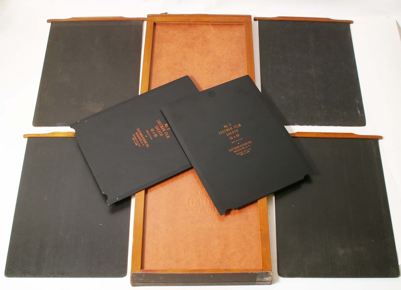 C13528~ 6.5x8.5 - TWO PREMO ROCHESTER Whole Plate Holder & 2 Film Sheaths-USED