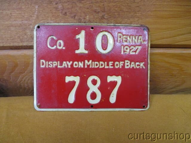 Vintage 1927 Pennsylvania Co. 10 (Butler County) Hunting License