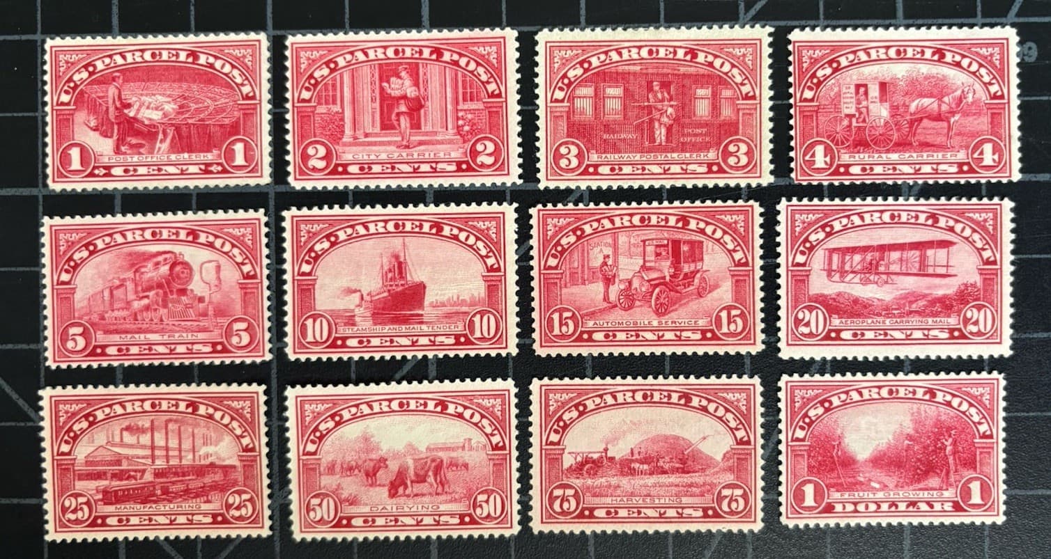 US Stamps - SC# Q1 - Q12 - MOGH - Premium Set - SCV = $885.75