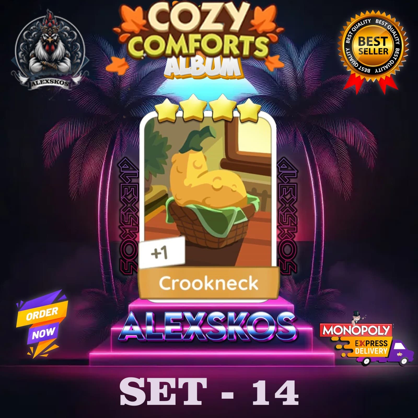 CROOKNECK - ⭐️4 MONO_POLY_-GO 4S STICKERS CARDS ⚡️ FAST SEND ⚡️