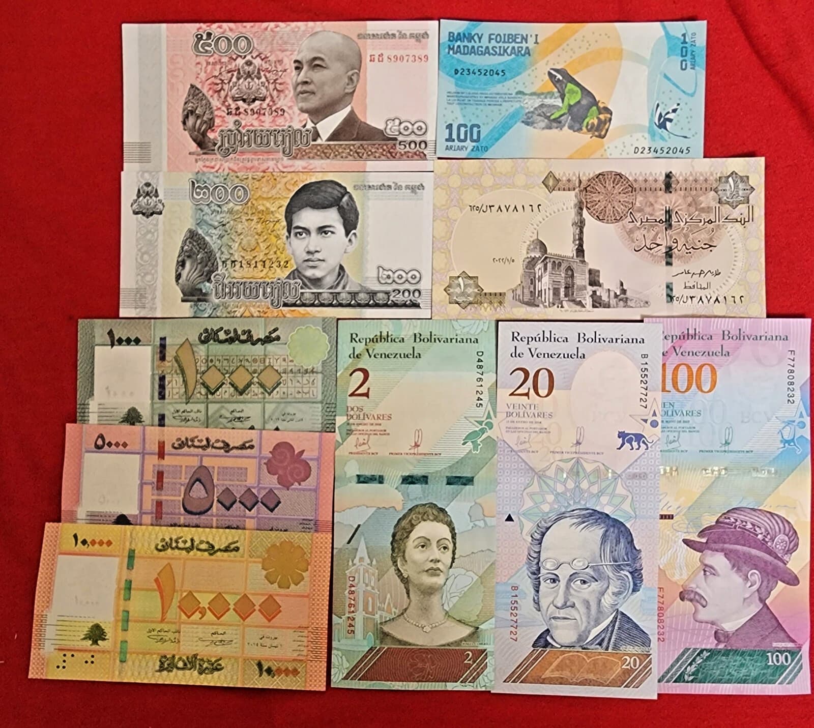 Uncirculated Lot of 10 Different Foreign PAPER MONEY BANKNOTES WORLD CURRENCY