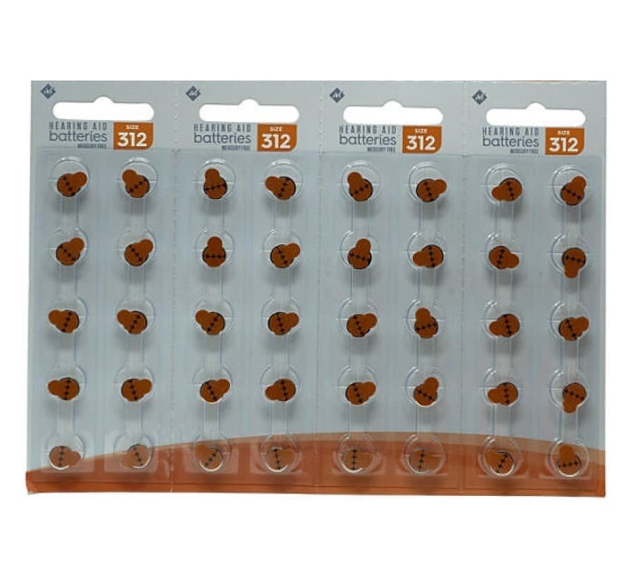 4 Package Lot 40ct Hearing Aid Batteries Size 312 Mercury Free exp: 2027
