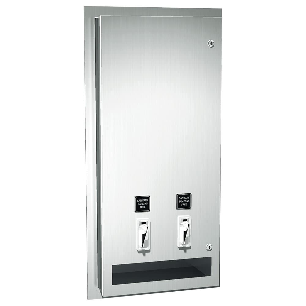 ASI 0464-F Napkin / Tampon Semi Recessed Vendor - - Stainless Steel