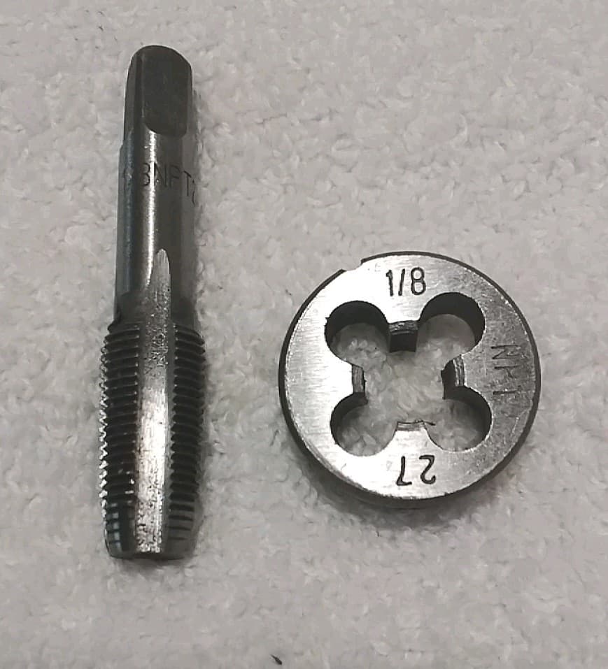 2pc TAP & DIE 1/8"-27 NPT PIPE TAP SET "NEW "