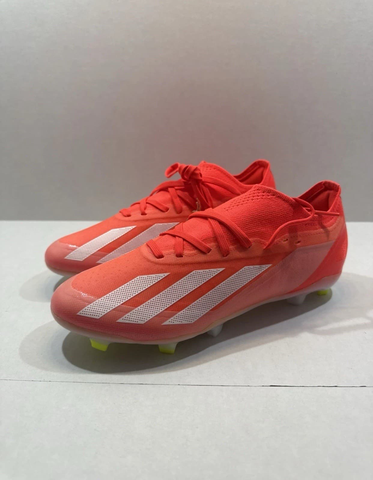 Adidas Mens 7.5 X CrazyFast Pro Firm Ground Cleats Solar Red/Yellow IG0600.