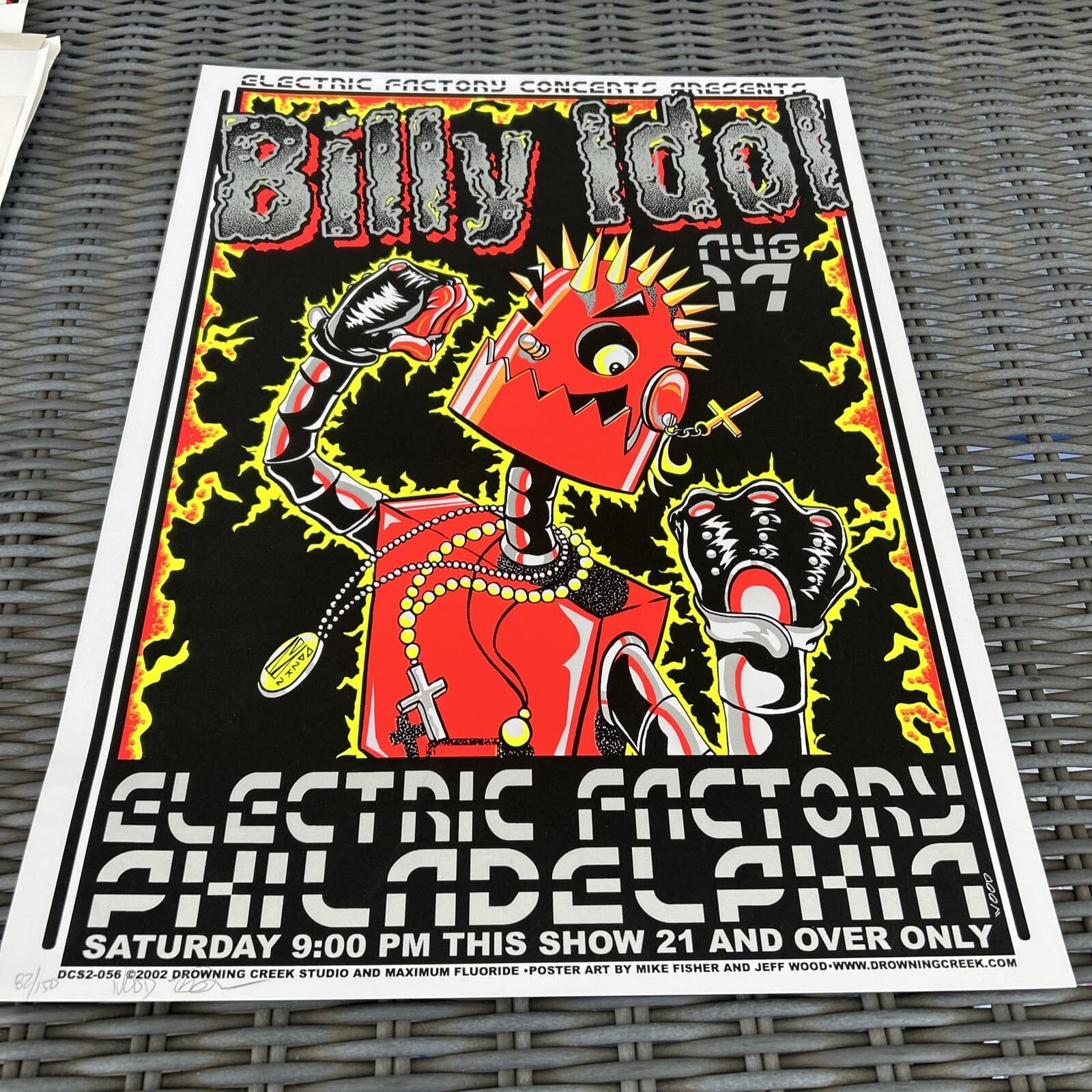 Billy Idol Electric Factory Philadelphia Signed #’d /150 Original Concert Poster