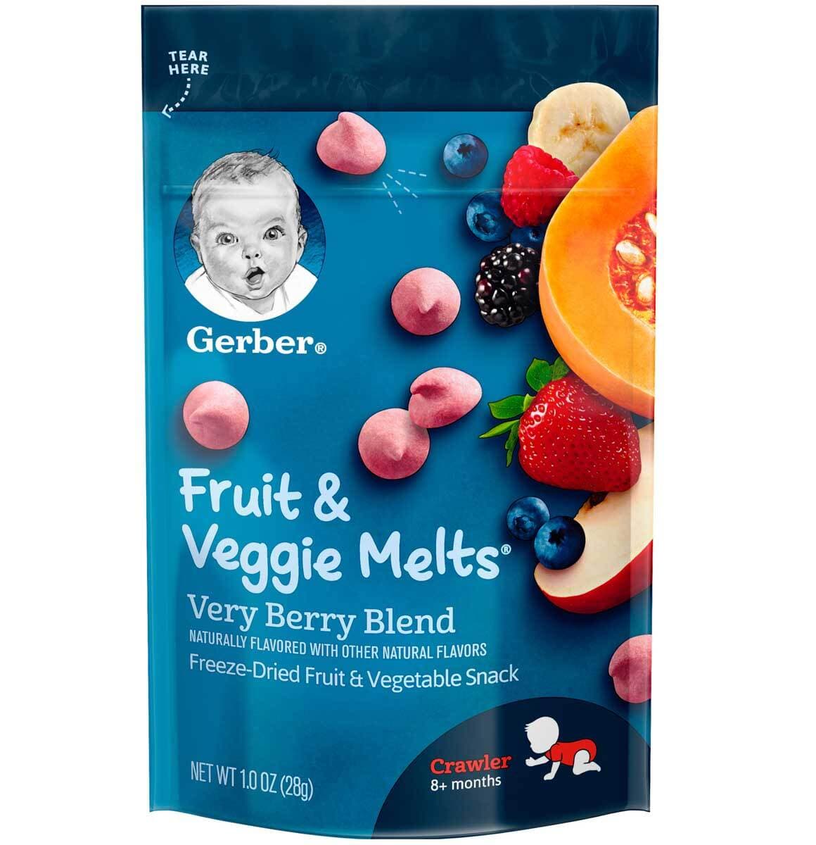 Gerber Fruit & Veggie Melts Very Berry Blend Baby Snack – 1 Oz – Pack of 3