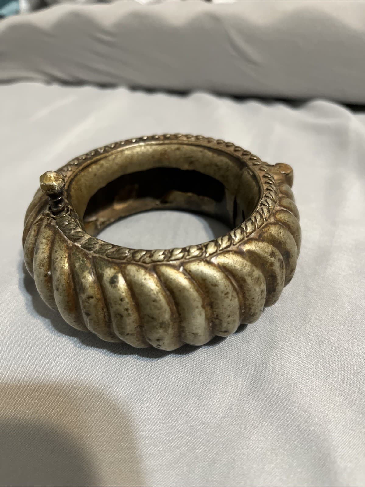 Antique Brass Tribal Bracelet from India Dhokra Omani Al Jaber 19th Century