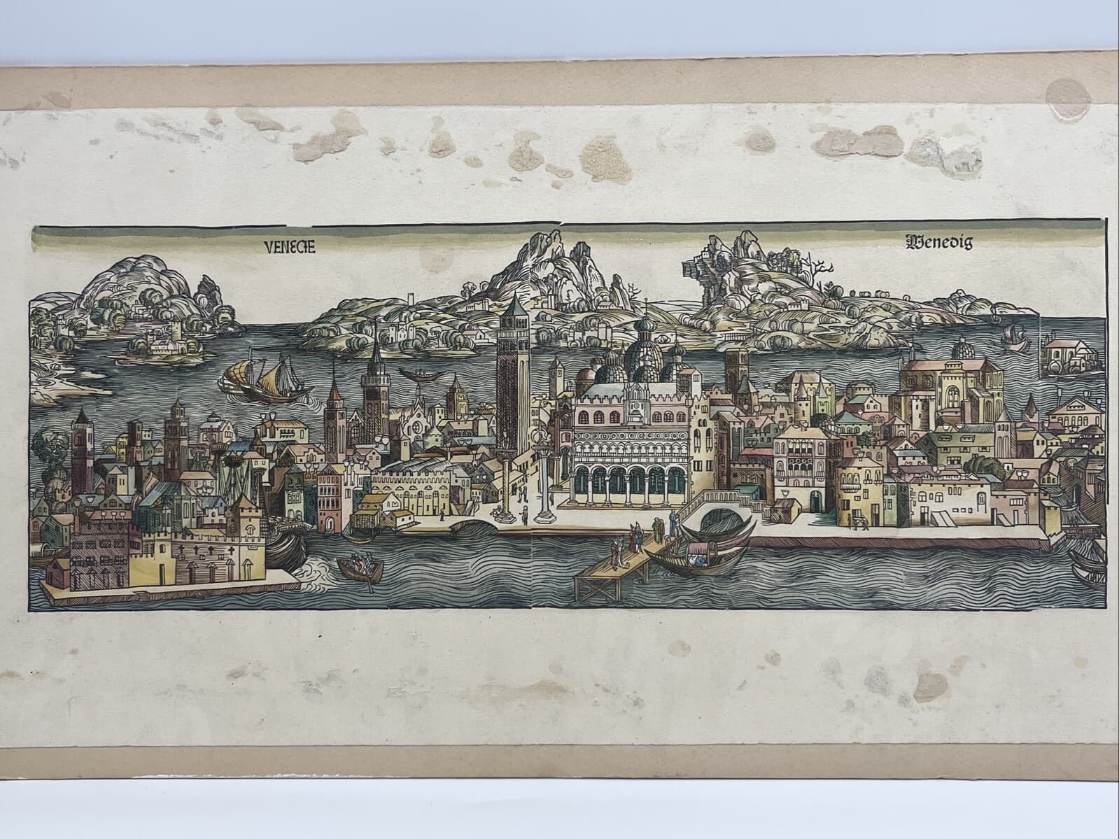 Venice Anno 1493 from Liber Chronicum by Hartmann Schedel Antique Map Print READ