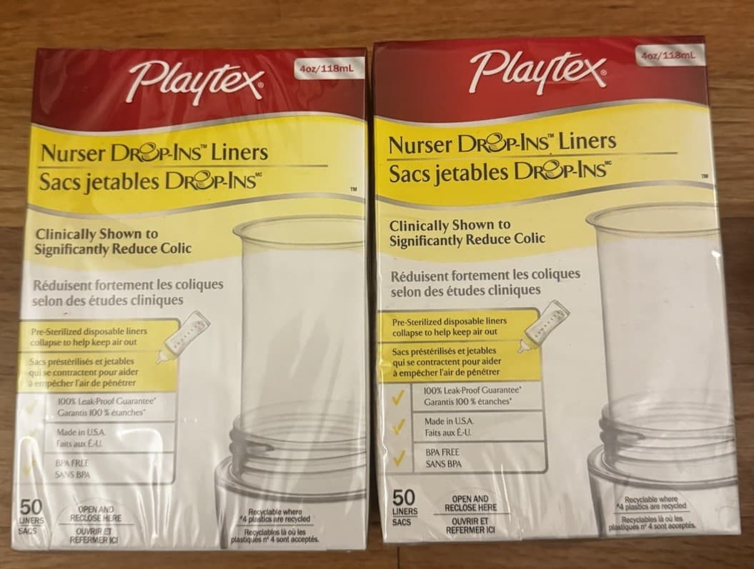 Playtex Baby Drop-Ins Liners - SEALED 2 boxes (100 liners)