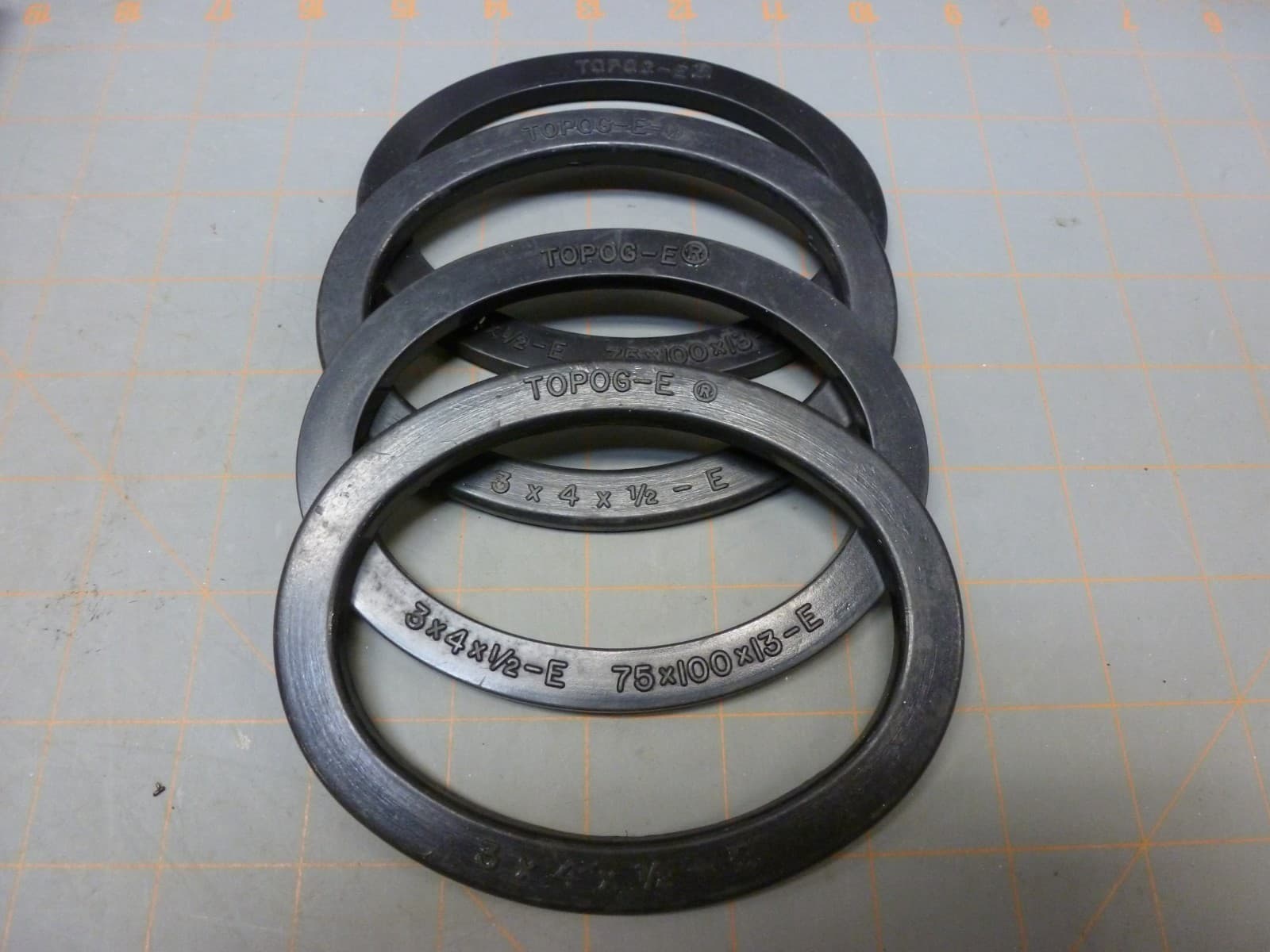 Lot of 4 NOS Topog-E 3 X 4 X 1/2 - E / Hand Hole Gasket / Fulton Boiler