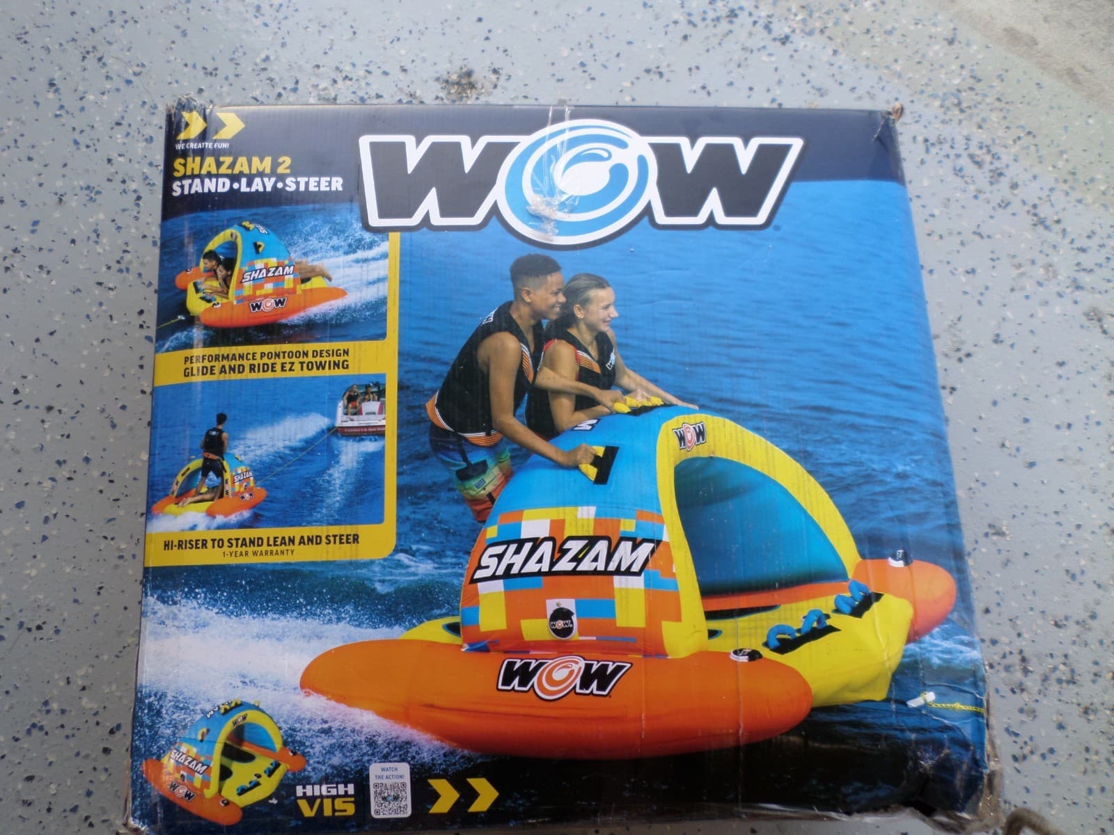 WOW Sports Shazam 2 Towable Tube 1 to 2 Person Towable - Standing Boat tube NEW
