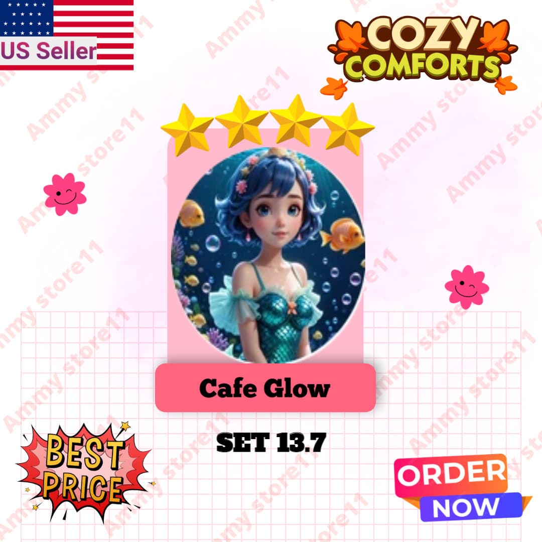Set 13.7 - 4🌟 Cafe Glow 💥 MONOPOLY GO 4 STARS STICKER CARDS ⚡️ CHEAPEST ⚡️24/7