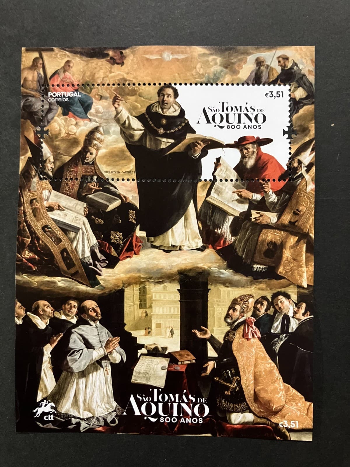 Portugal 2025 - 800 Years São Tomás de Aquino Birth stamps S/S MNH
