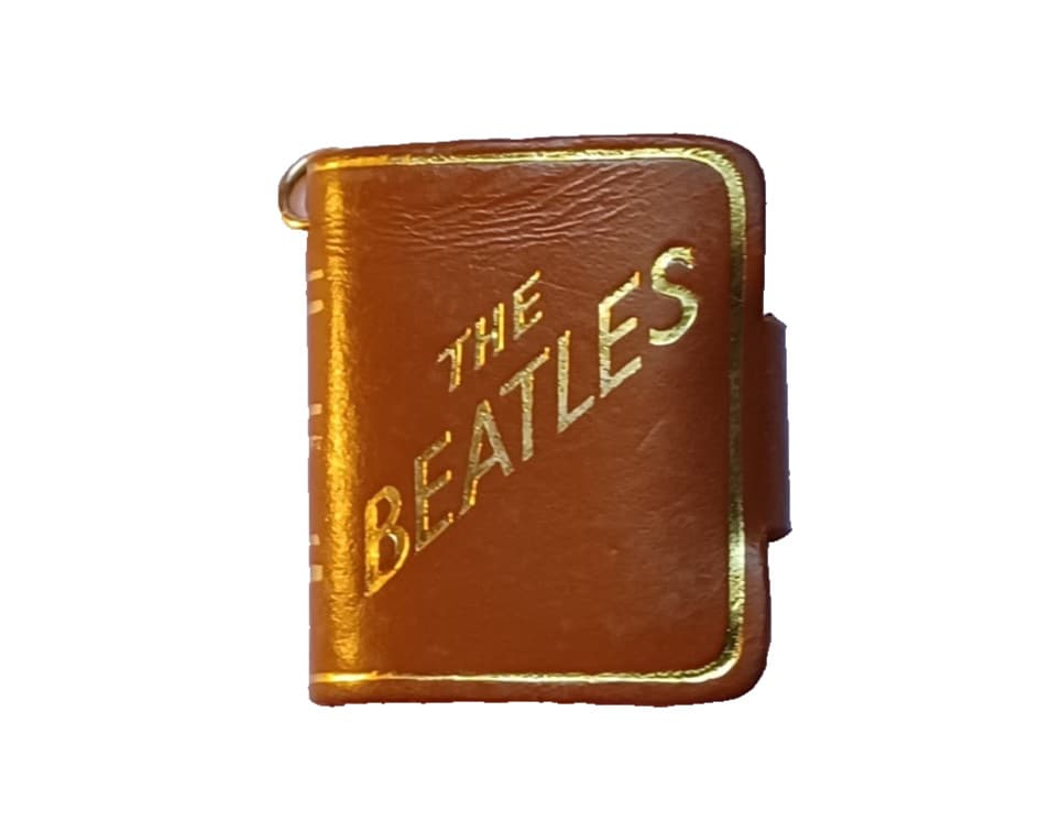 RARE 1960s BEATLES Mini Leather Photo Album Pendant 1964 60s Vintage Estate