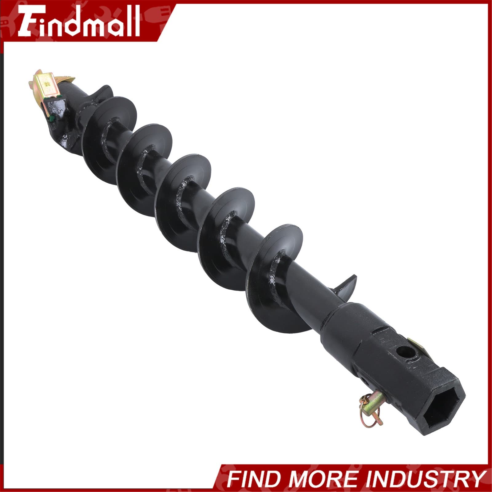 Findmall 6" x 48" 2" Hex Auger Bit Post Hole Attachment For mini Excavator