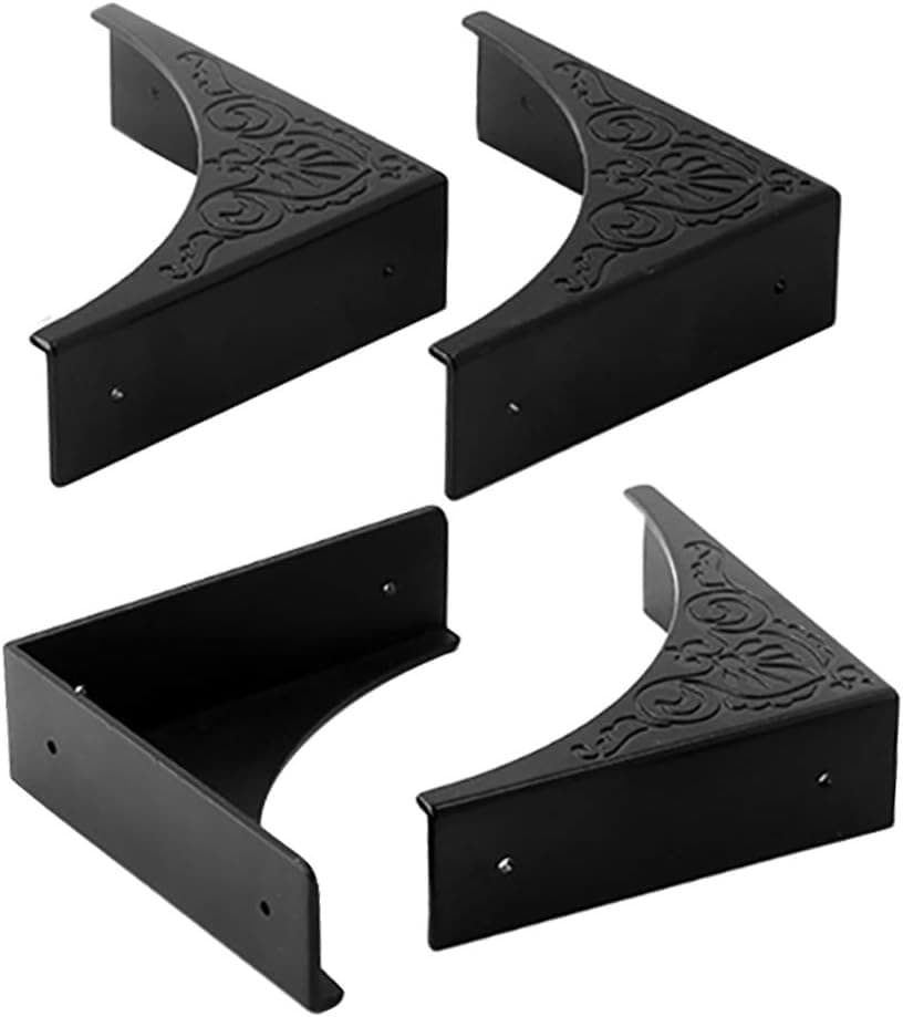 Metal Corner Protector, 4 Pcs Antique Edge Safety Guard Cabinet Black