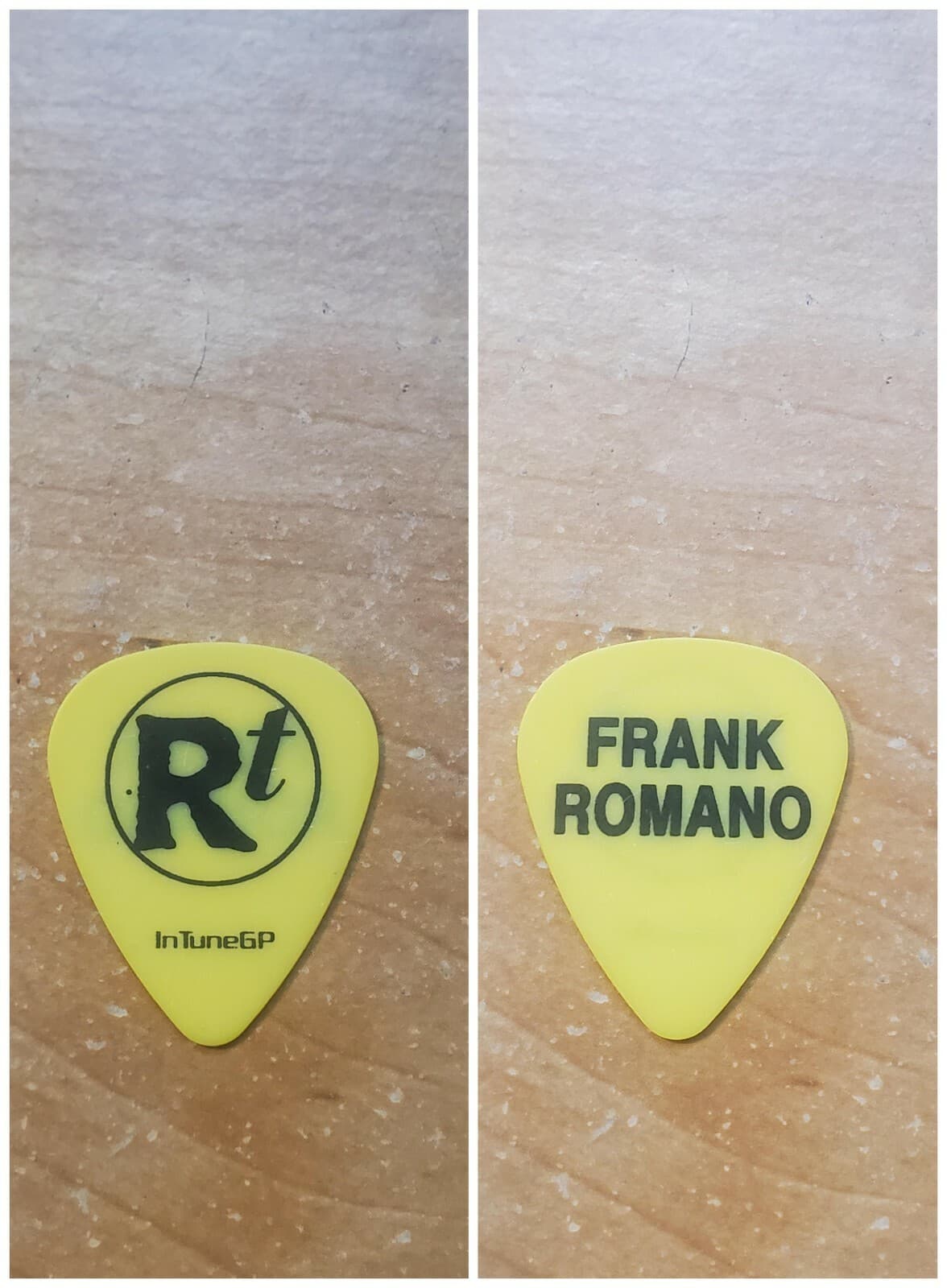 Rob Thomas 2010 Cradlesong solo tour Frank Romano yellow Rt Guitar Pick Pic
