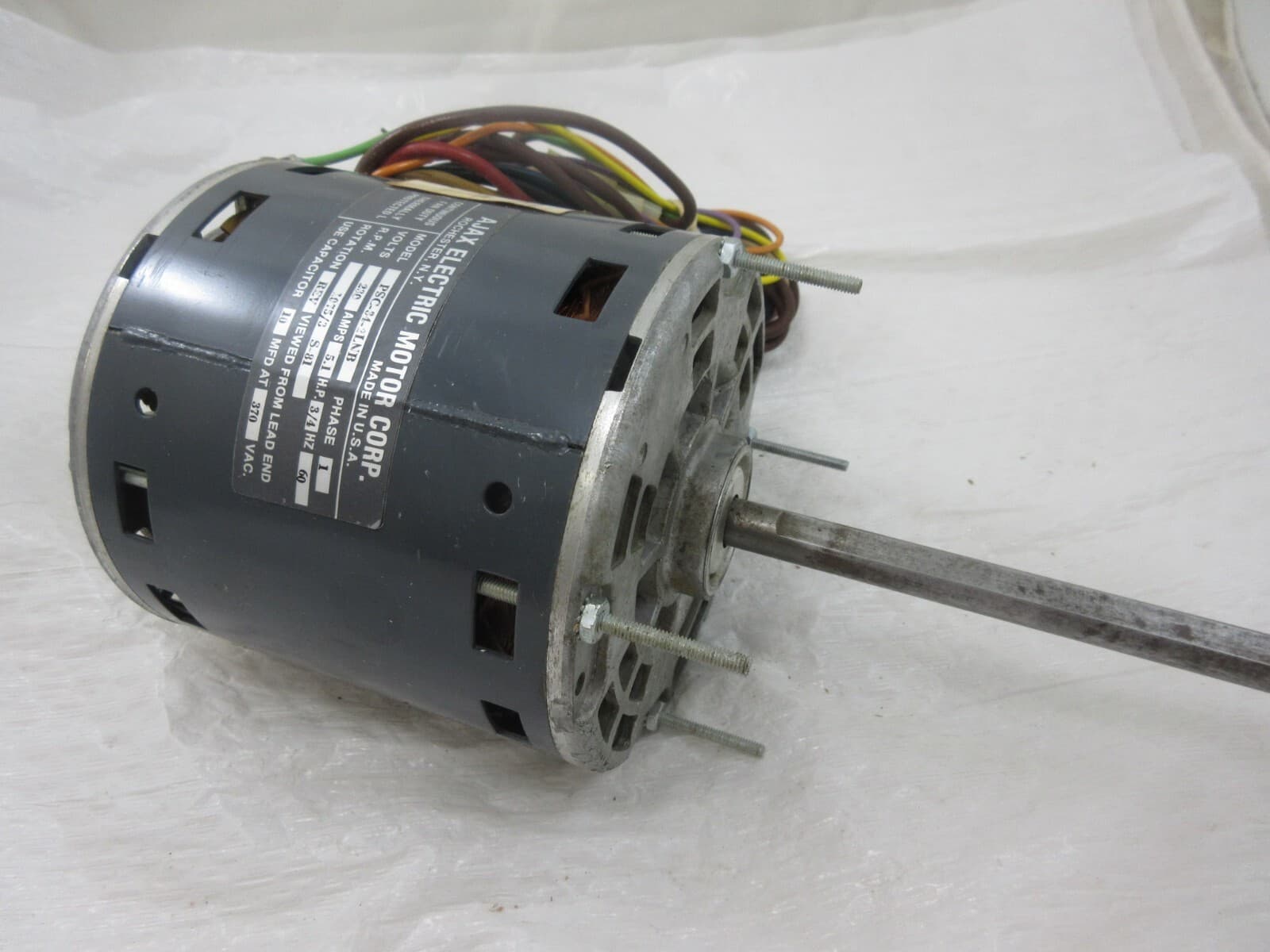3/4 HP AJAX PSC-34-2LBN FURNACE BLOWER MOTOR 230V 1075 RPM 3 SPEED W/ BLEMISHES