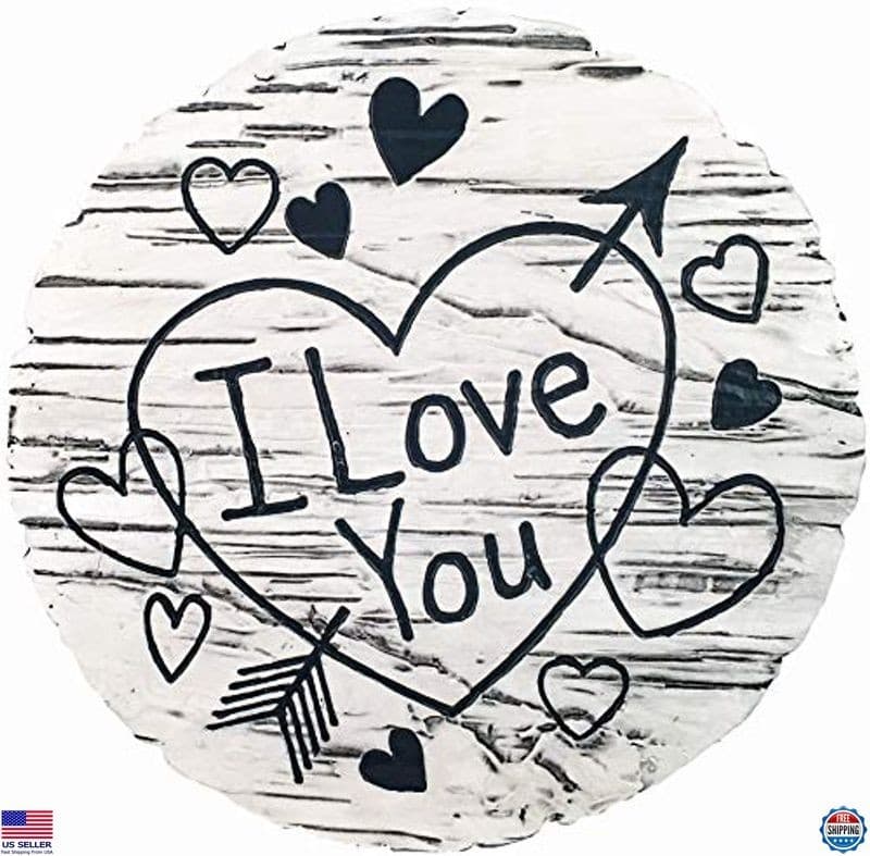 Spoontiques I Love You Garden Stepping Stone - Charming Outdoor Decorative Stone