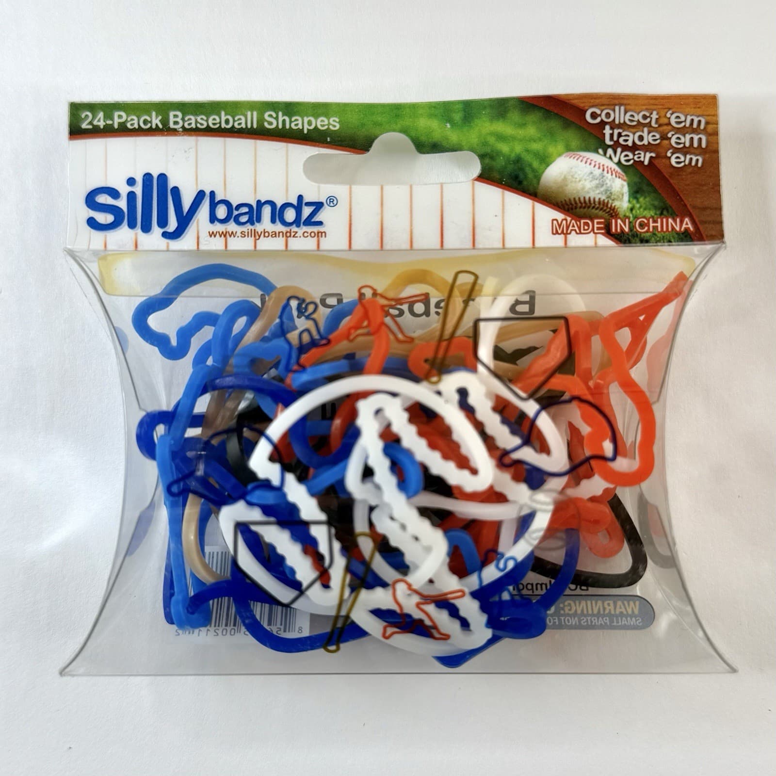 Sillybandz Baseball 24 Pack Shaped Silicone Bracelets NEW