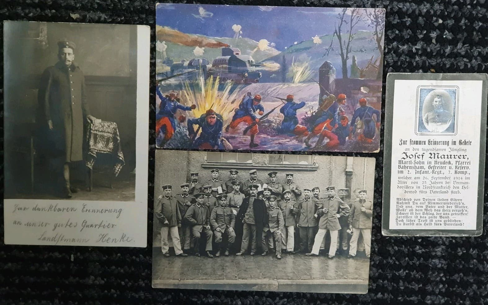 original german ww1 Wk1 Lot bundle Death Card + Photos